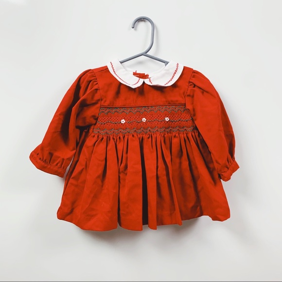 infant smocked christmas dress